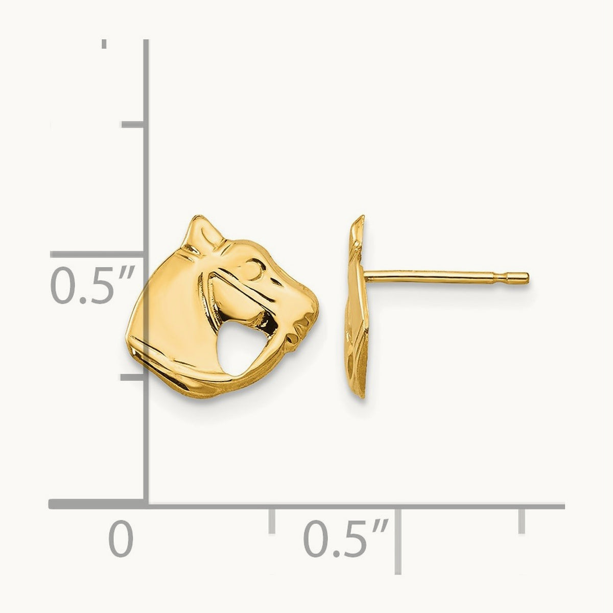 Madi K Polished Horse Head Post Earrings, 14K
