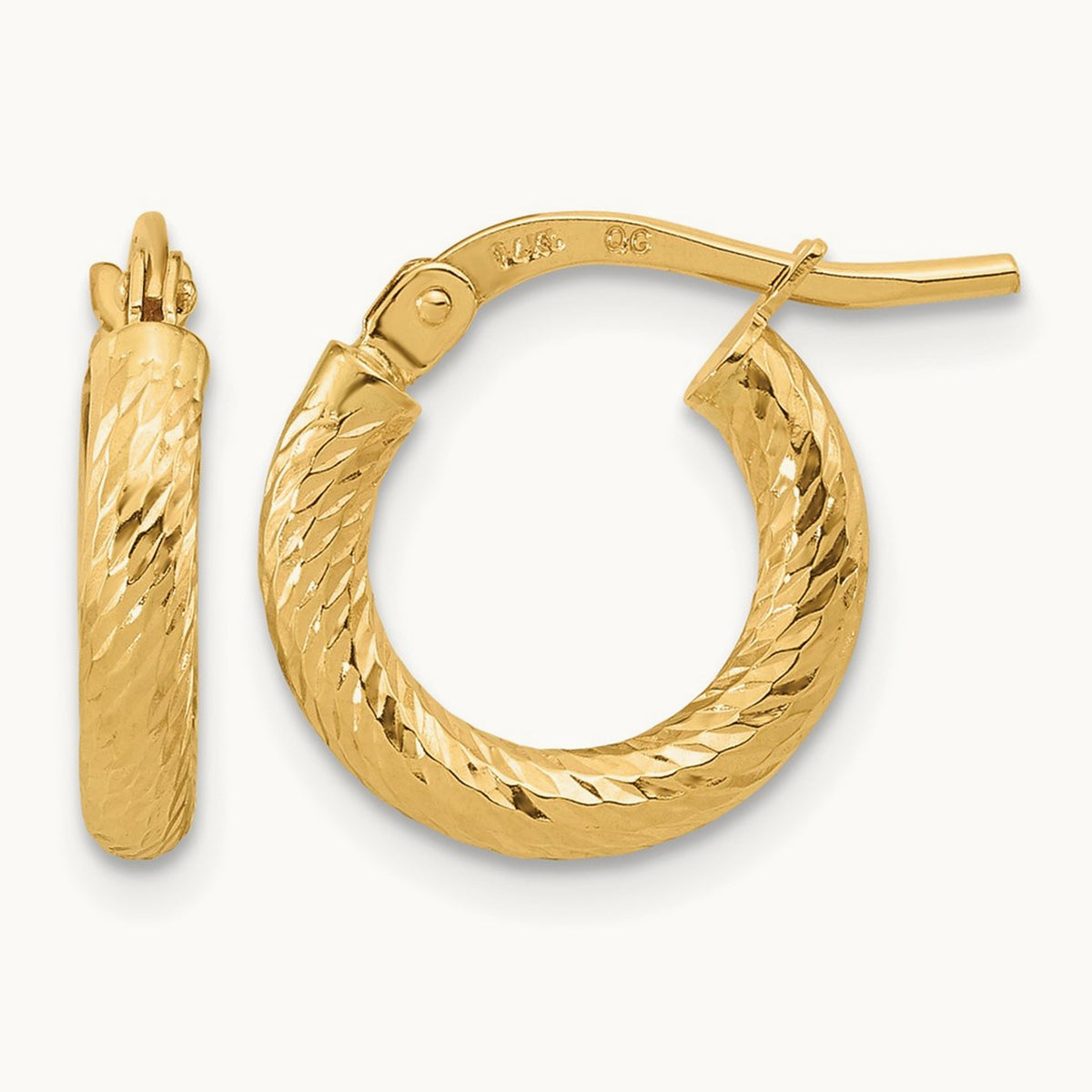 Polished and Diamond-cut Hoop Earrings — photo set