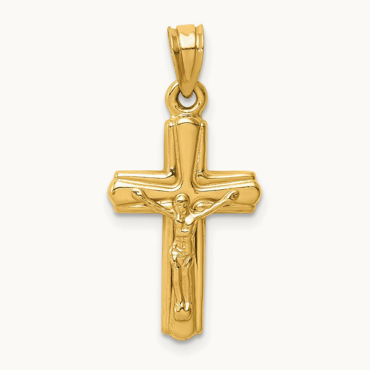Reversible Crucifix Pendant — 14K Yellow Gold, 27mm