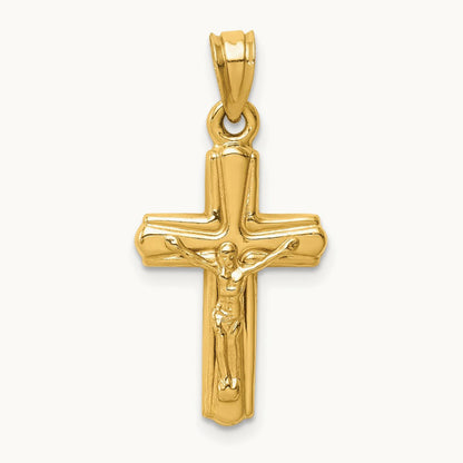 Reversible Crucifix Pendant — 14K Yellow Gold, 27mm