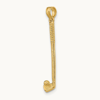 3-D Single Golf Club with Ball Charm, 14K