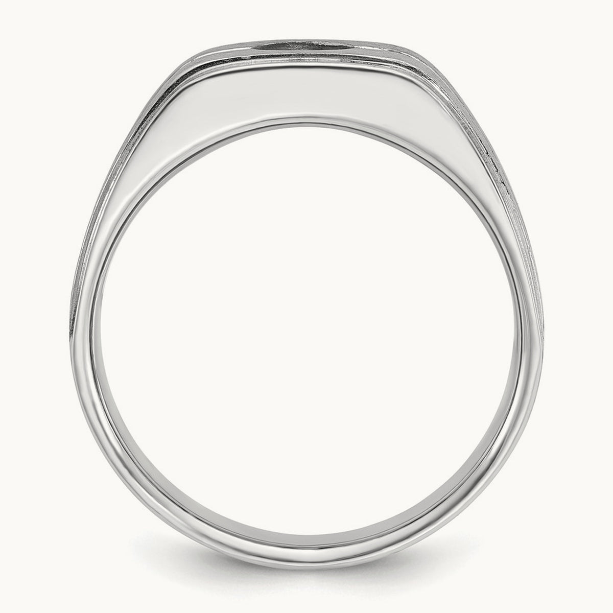 With Blk RH Men's Ring, 0.20 ct tw Lab-Grown Diamond