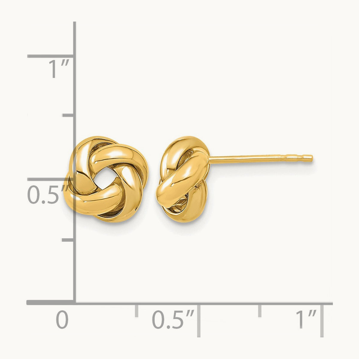 Polished Love Knot Post Earrings — 14K Yellow Gold, 8.5mm