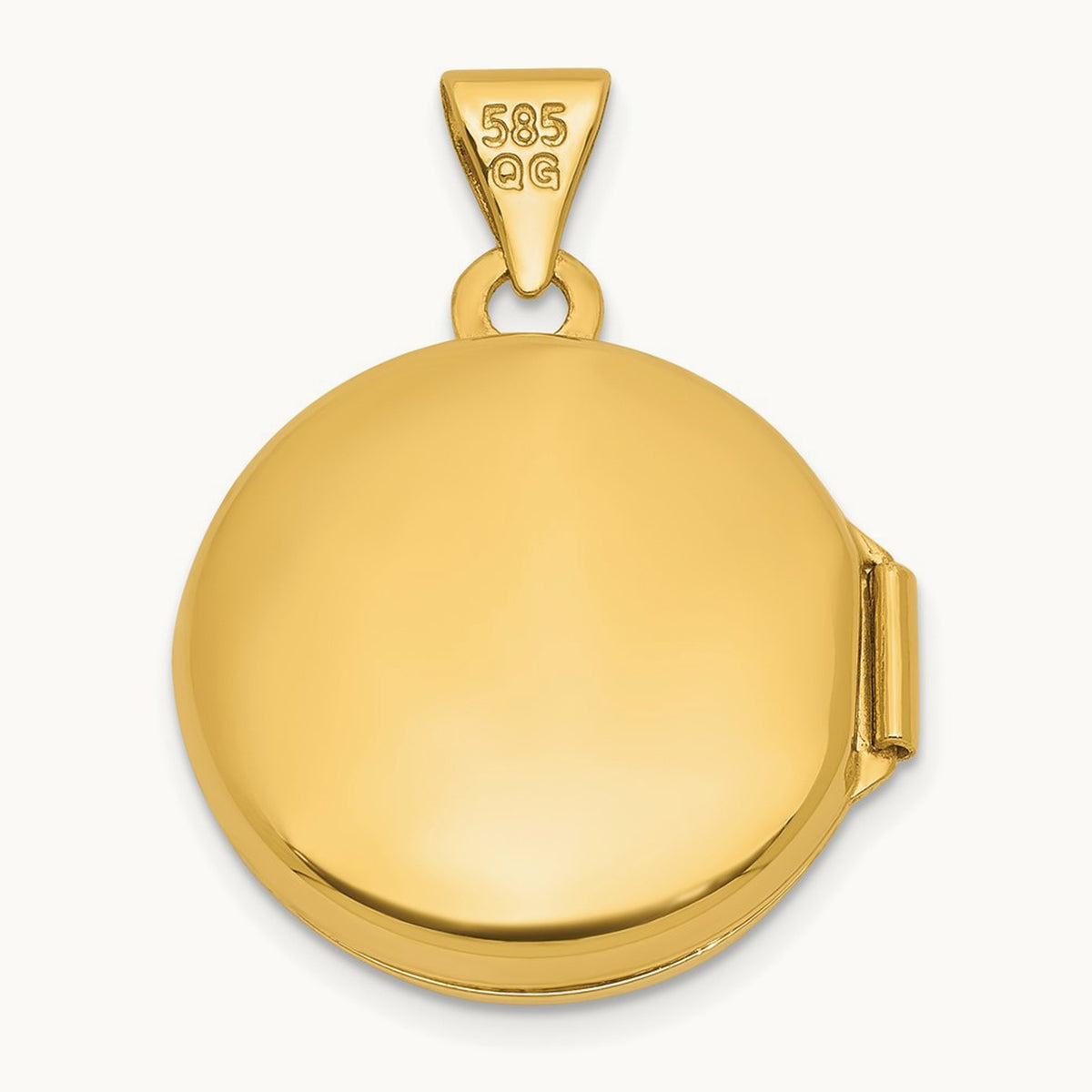 & Rhodium Polished Tree Of Life Round Locket, 16mm, 14K