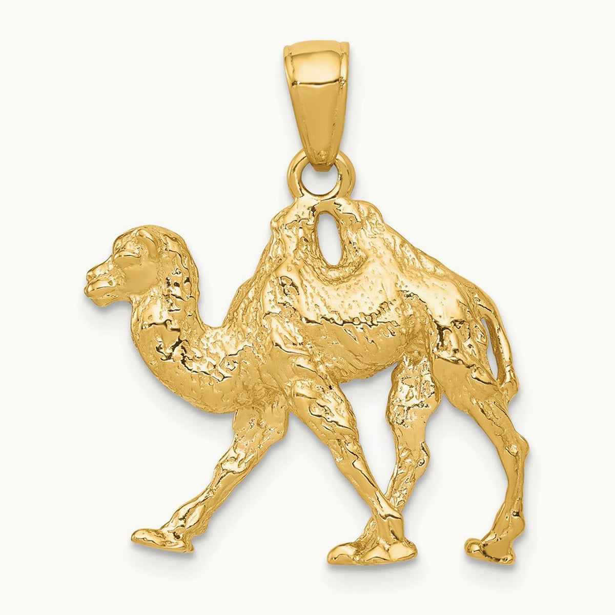 3D Camel Pendant, 14K