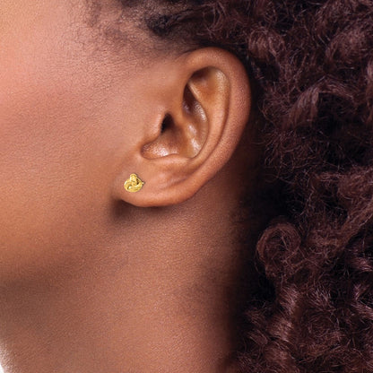Polished Love Knot Post Earrings — 14K Yellow Gold