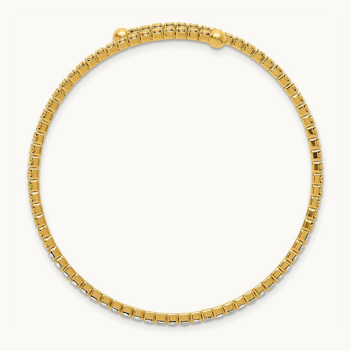 Flash Gold-tone Crystal Single Row Wrap Bracelet
