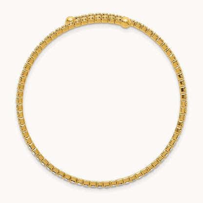 Flash Gold-tone Crystal Single Row Wrap Bracelet