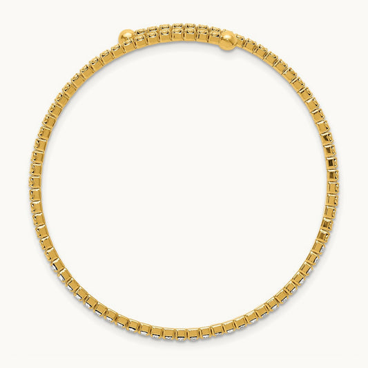 Flash Gold-tone Crystal Single Row Wrap Bracelet