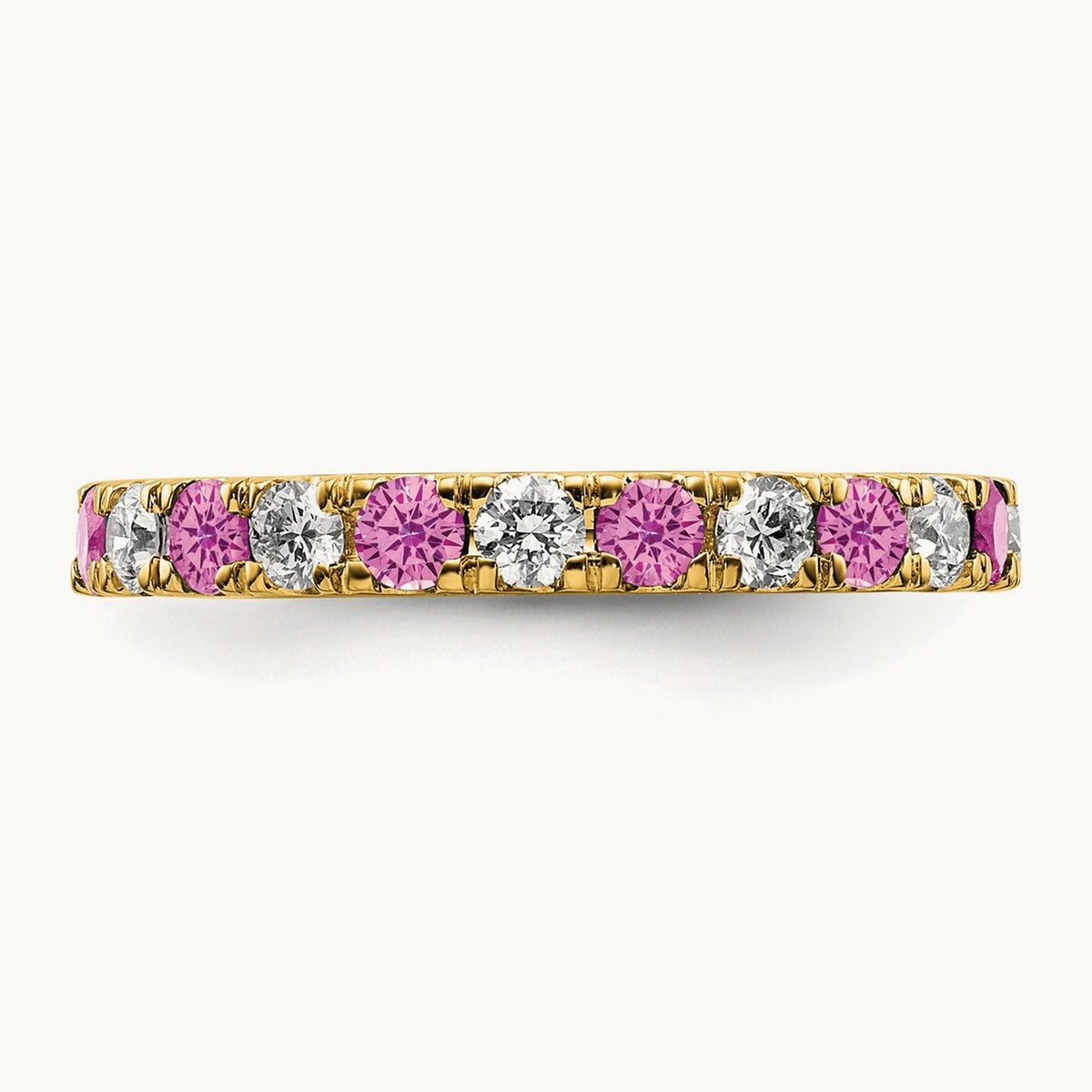 Created Pink Sapphire Eternity Band — 14K Yellow Gold, 2.65 mm