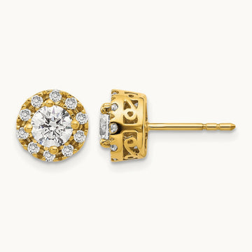 Diamond Semi-mount Stud Earrings, 14K