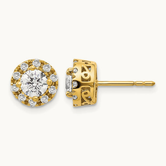 Diamond Semi-mount Stud Earrings, 14K