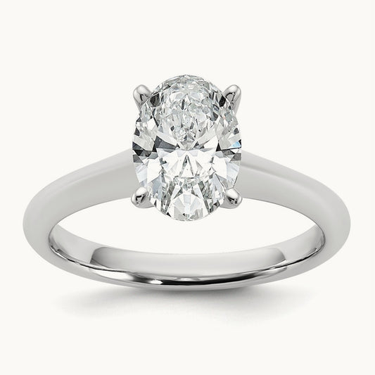 Oval 8X Ring, 1.50 ct tw Lab-Grown Diamond — 14K White Gold