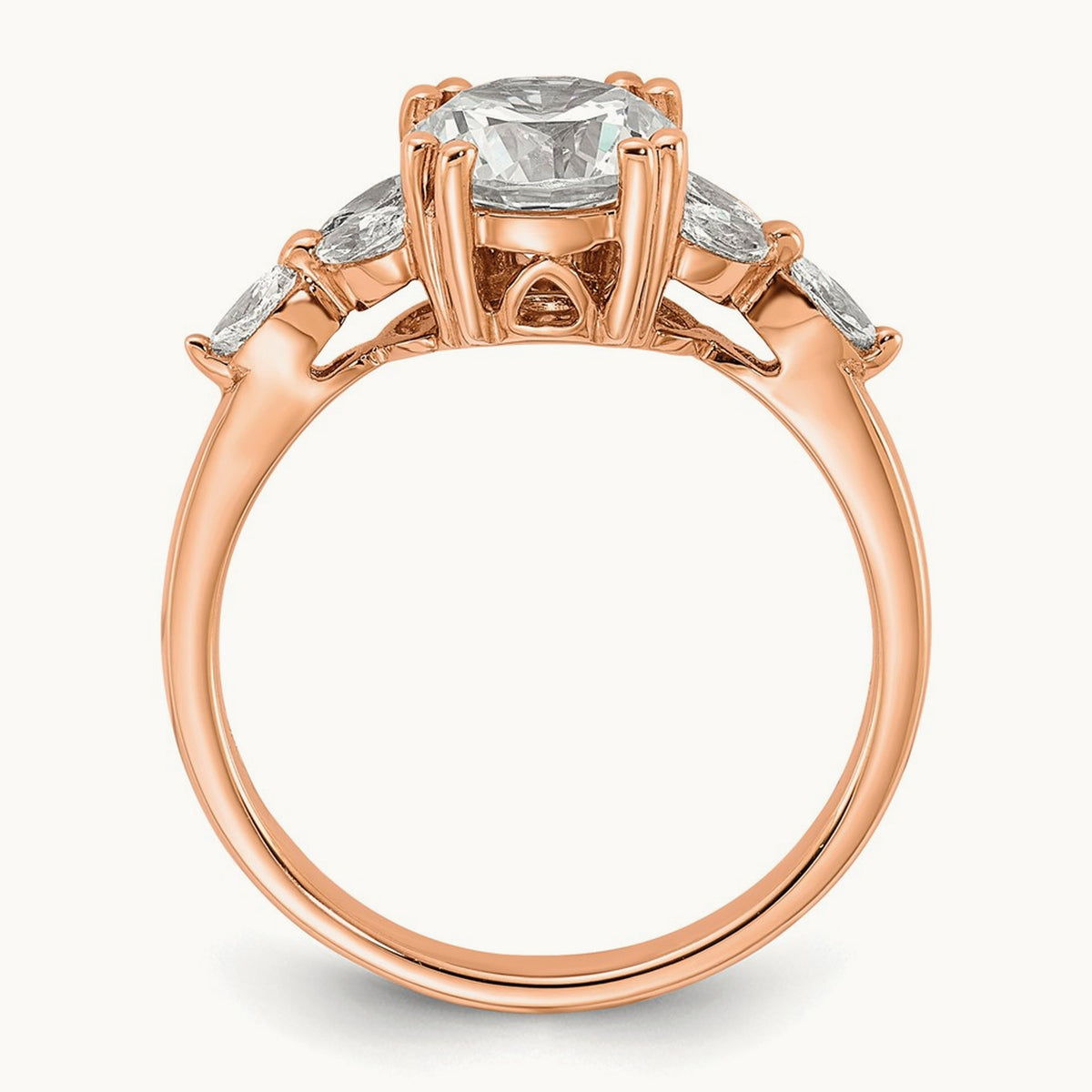 1 1/2ct Round Semi-Mount Engagement Dia Ring, 14K Rose Gold