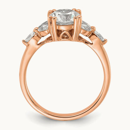 1 1/2ct Round Semi-Mount Engagement Dia Ring, 14K Rose Gold