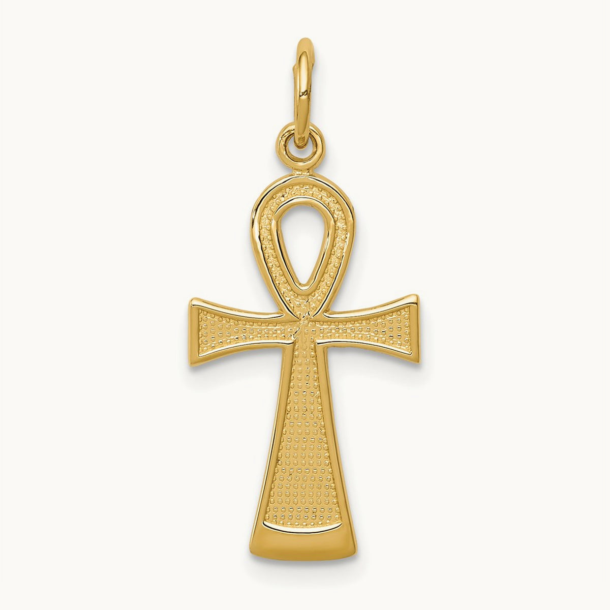 Ankh Cross Charm — 14K Yellow Gold, 26mm