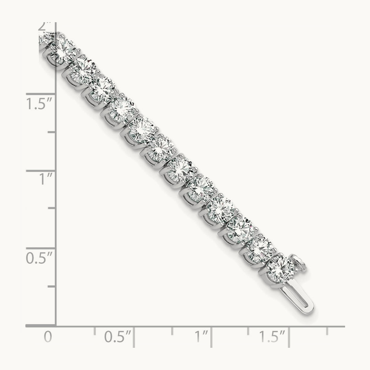 Tennis Bracelet, 12.50 ct tw Lab-Grown Diamond — 14K White Gold