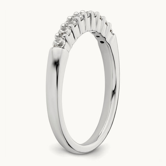 9-Stone Diamond Band, 14K White Gold