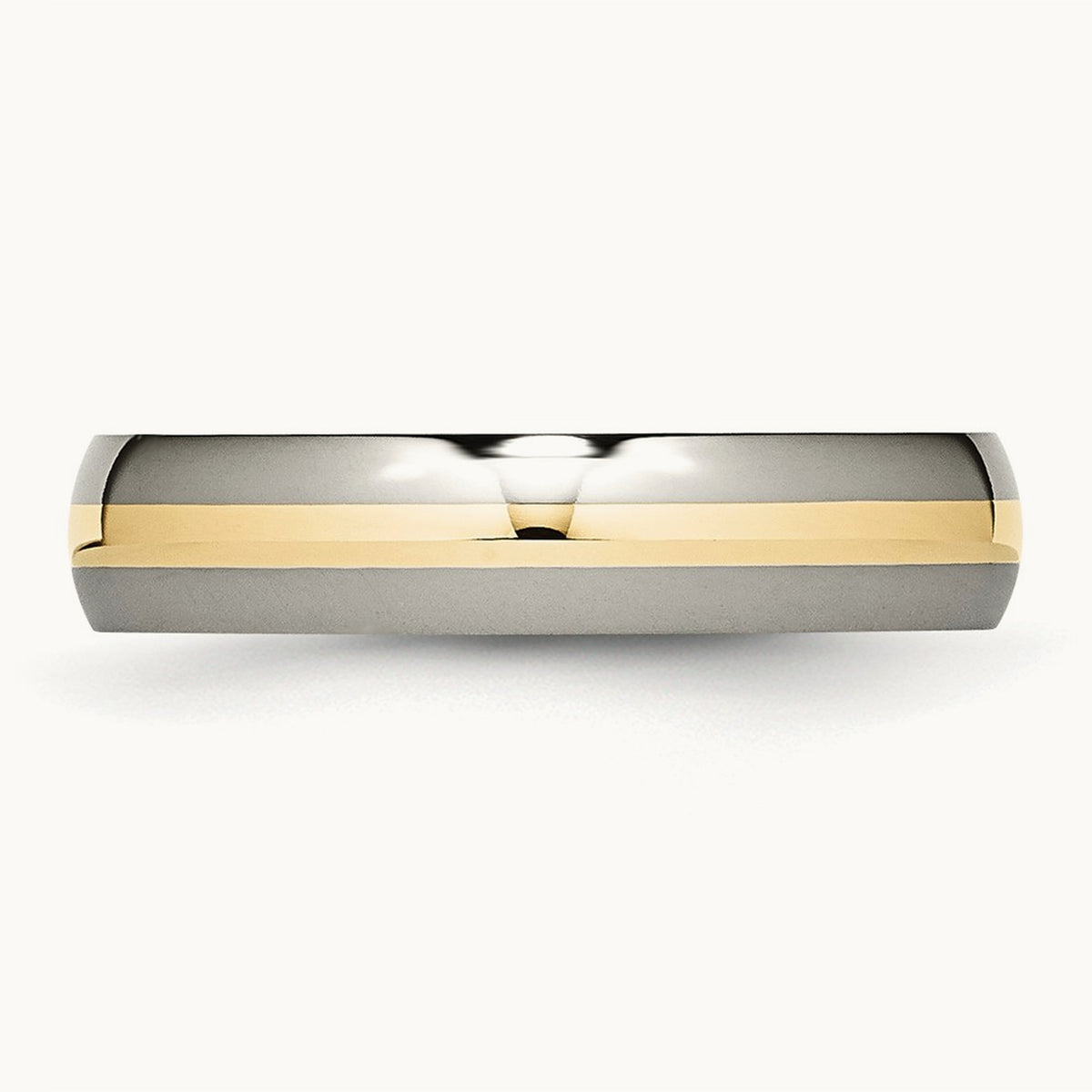 Polished w/ Inlay Band — 14K Two-Tone Gold, 5mm (2)
