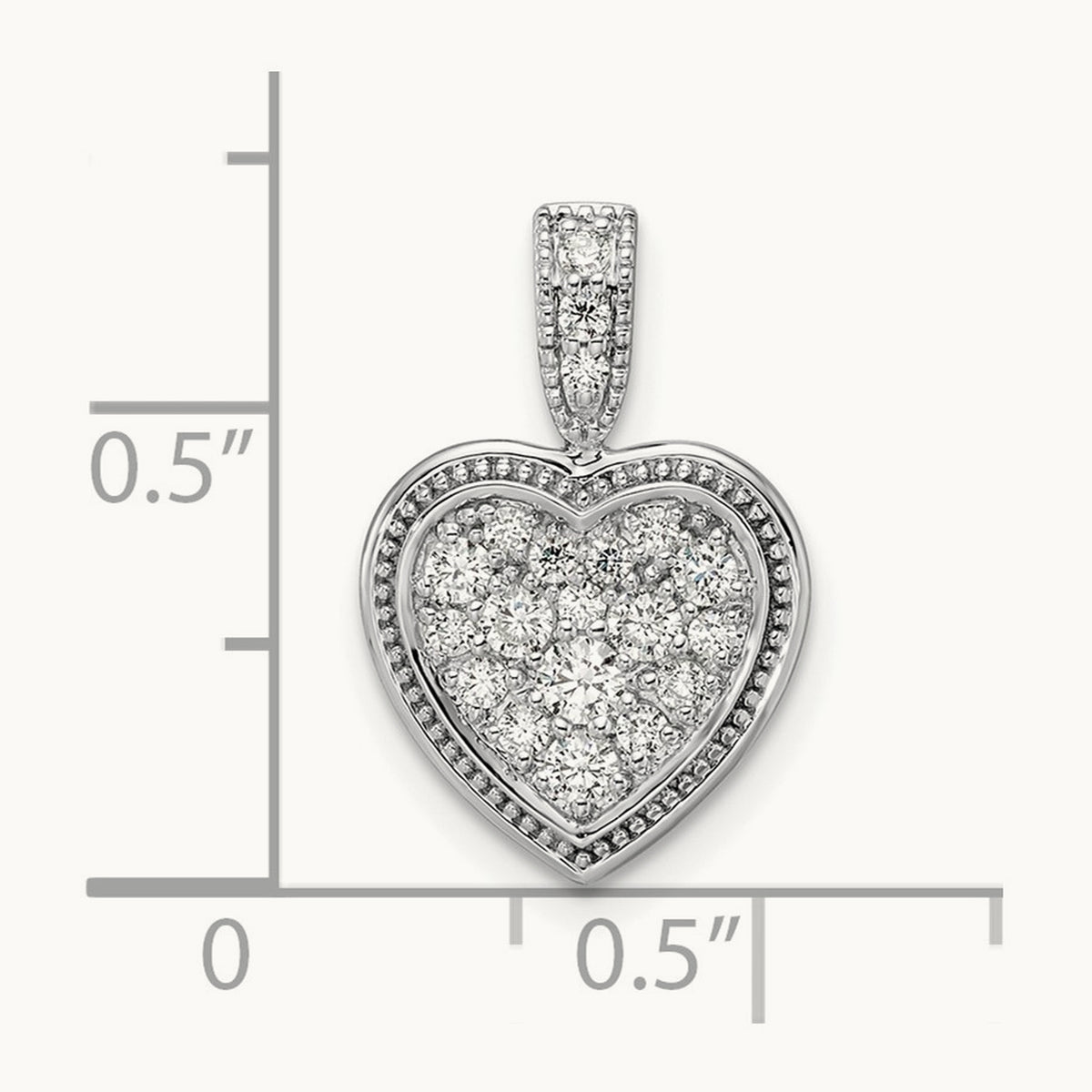 Framed Heart Pendant, 0.50 ct tw Lab-Grown Diamond
