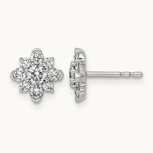 Post Floral Earrings, 0.75-2.50 ct tw Lab-Grown Diamond