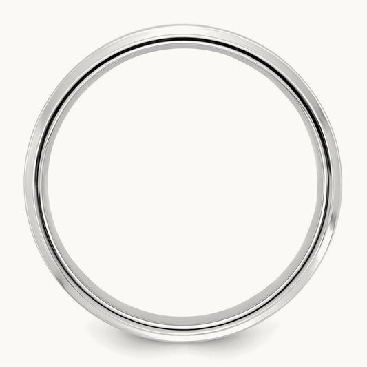Standard Comfort Fit Brush Satin Fancy Band, 14K White Gold