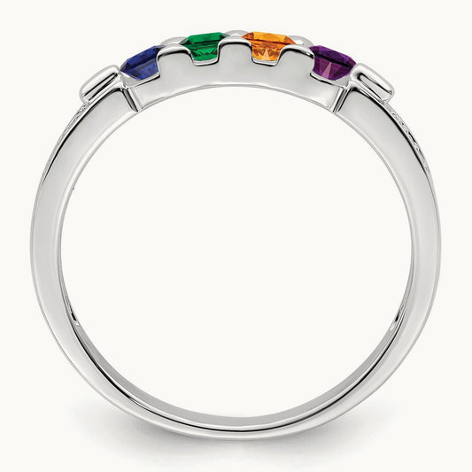 Family Jewelry Diamond Semi-Set Ring, 14K White Gold