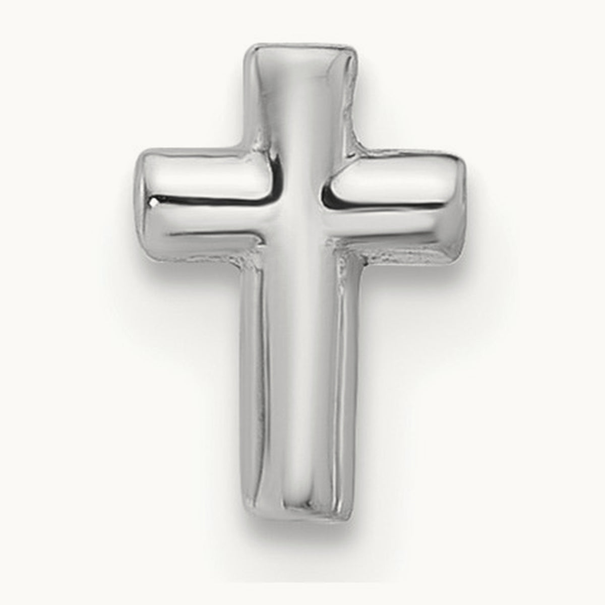 Single 14K White Gold Polished Cross Post Earring