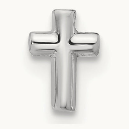 Single 14K White Gold Polished Cross Post Earring