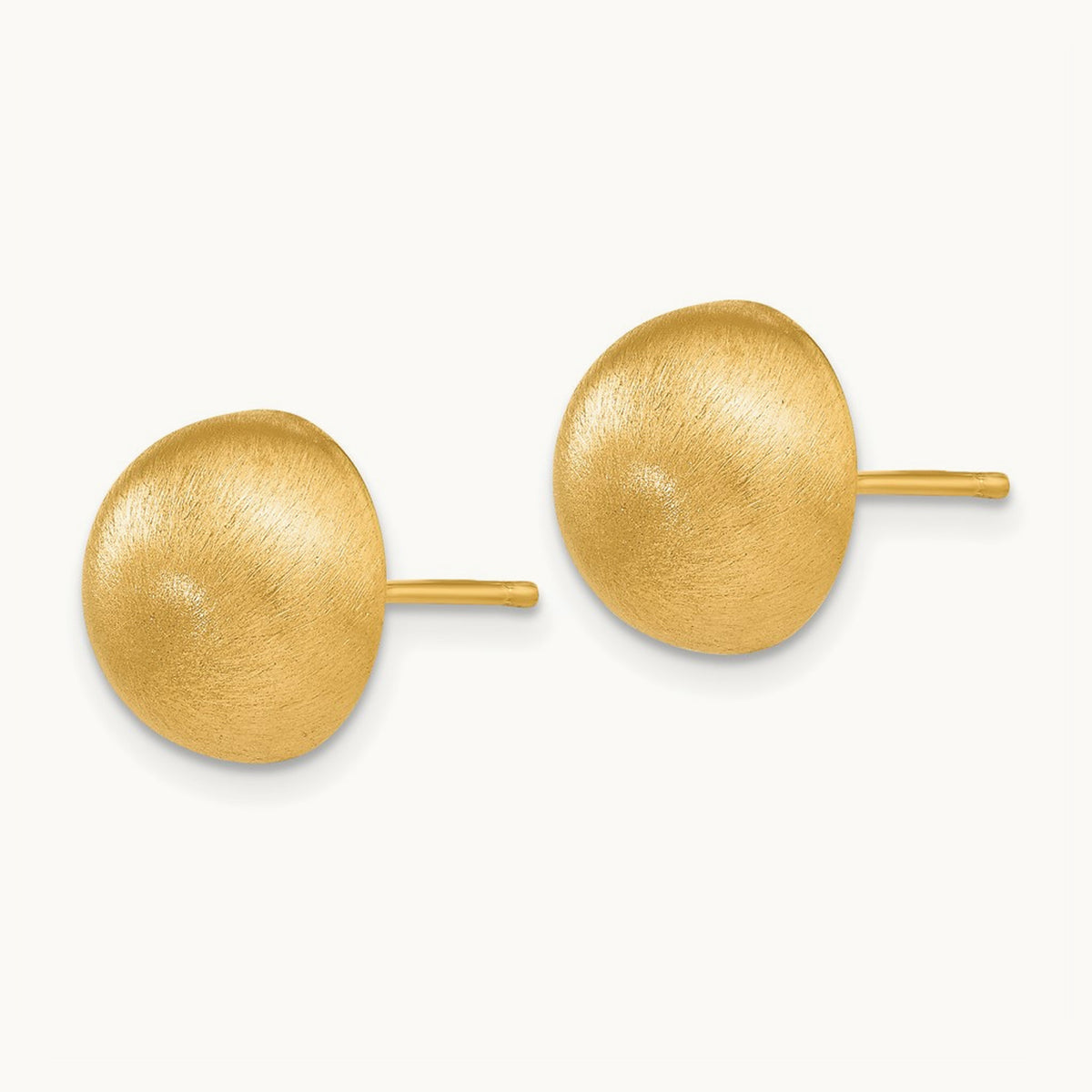 Hollow Satin Half Ball Post Earrings — 10.50mm