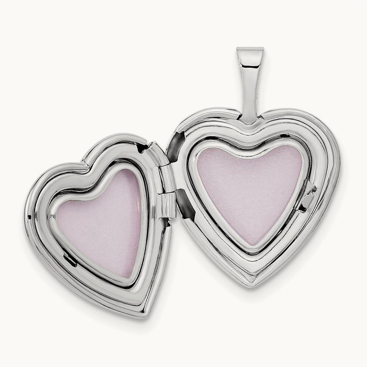 .01ct. Diamond Heart Locket, 16mm, 14K White Gold