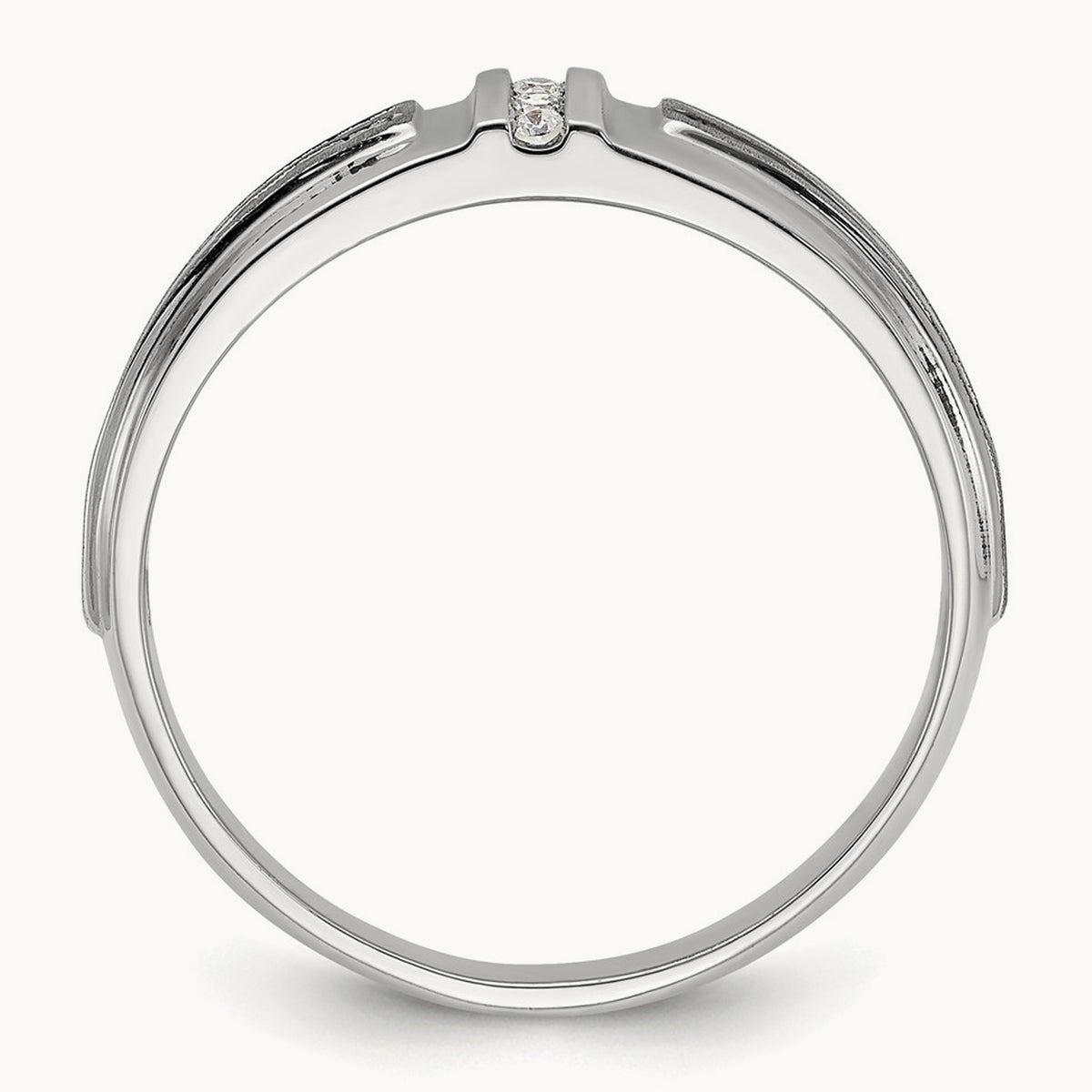 With Black RH 5 Stone Men's Ring, 0.05 ct tw Lab-Grown Diamond