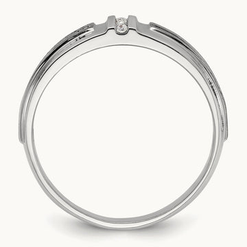 With Black RH 5 Stone Men's Ring, 0.05 ct tw Lab-Grown Diamond