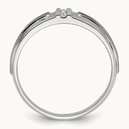 With Black RH 5 Stone Men's Ring, 0.05 ct tw Lab-Grown Diamond
