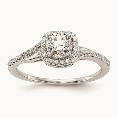 Round Halo Engagement Ring Mounting