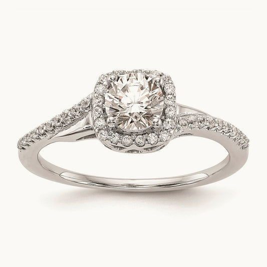 Round Halo Engagement Ring Mounting