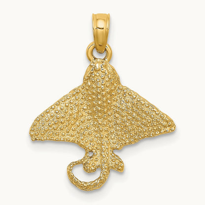 Textured Spotted Eagle Ray Charm — 21mm