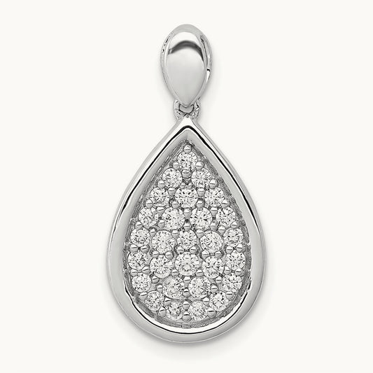 1/2ct. Diamond Fancy Teardrop Pendant, 14K White Gold