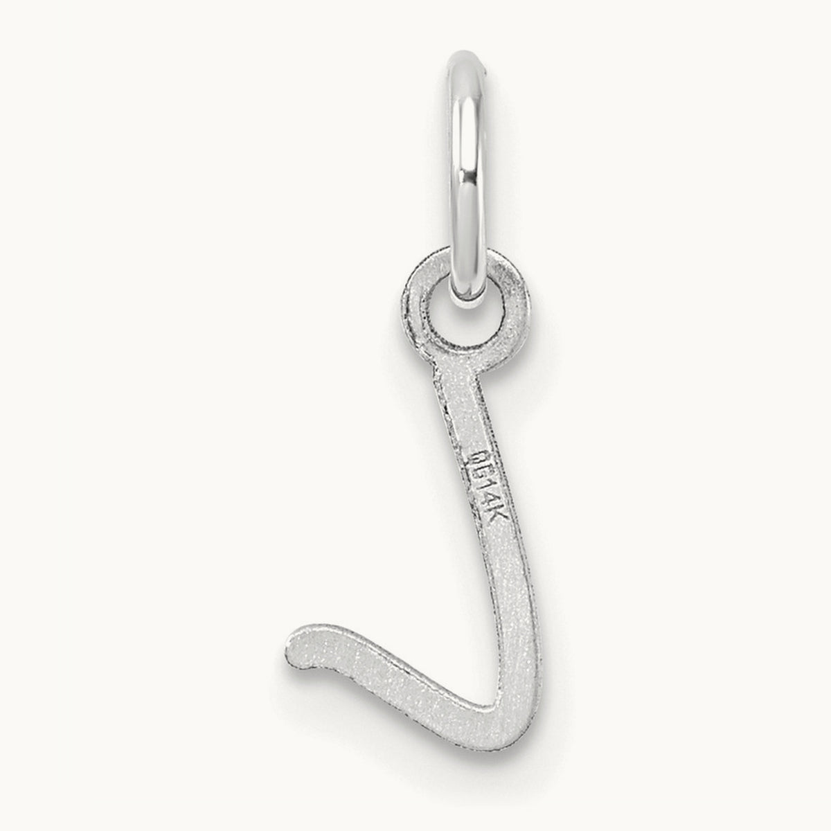 Uppercase Initial Charm — 14K White Gold, L