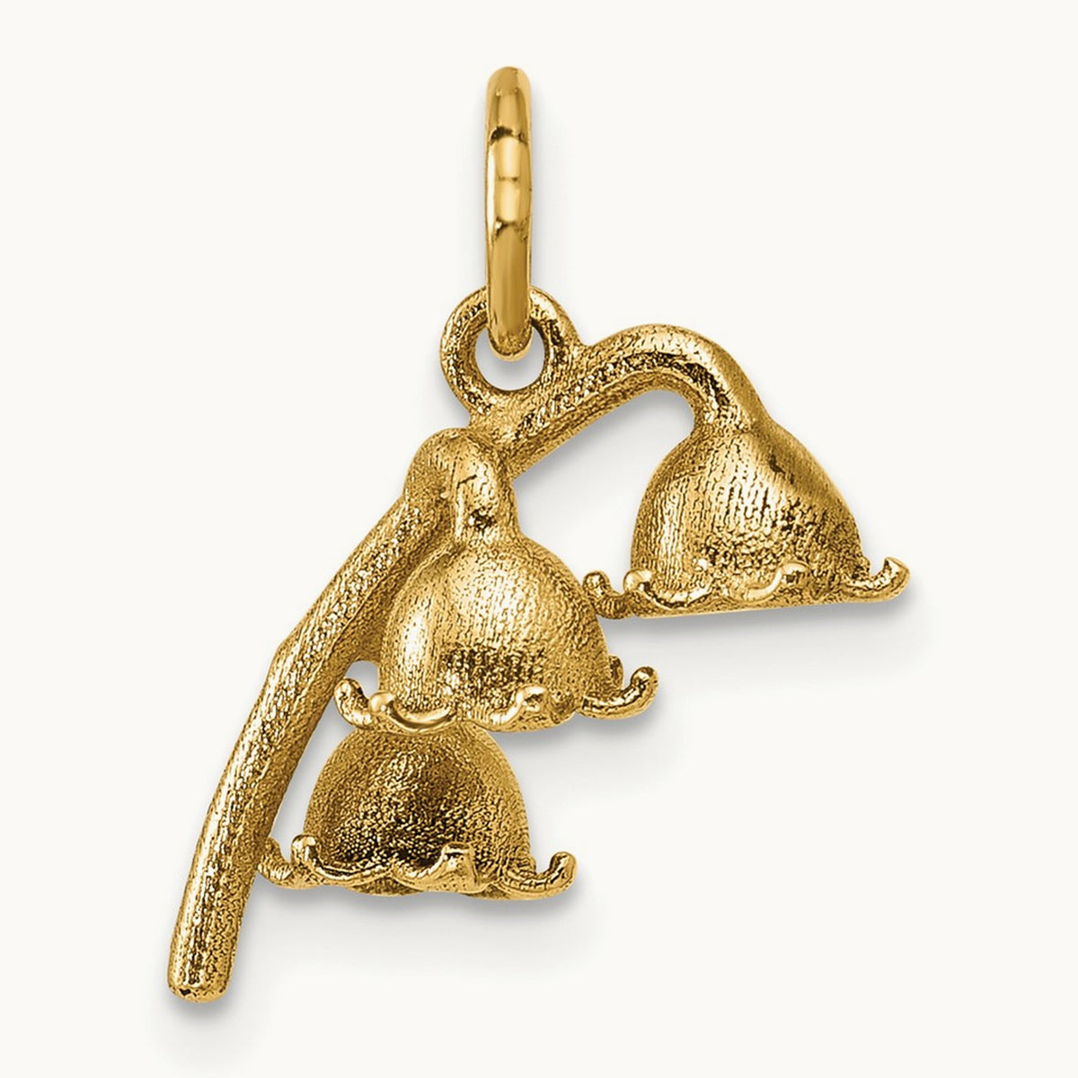 Polished Lily of the Valley Pendant, 14K
