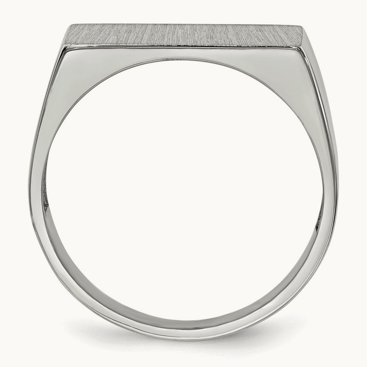 16.5x8. Closed Back Signet Ring, 0mm, 14K White Gold