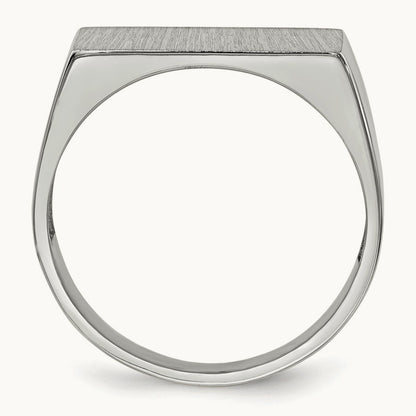16.5x8. Closed Back Signet Ring, 0mm, 14K White Gold