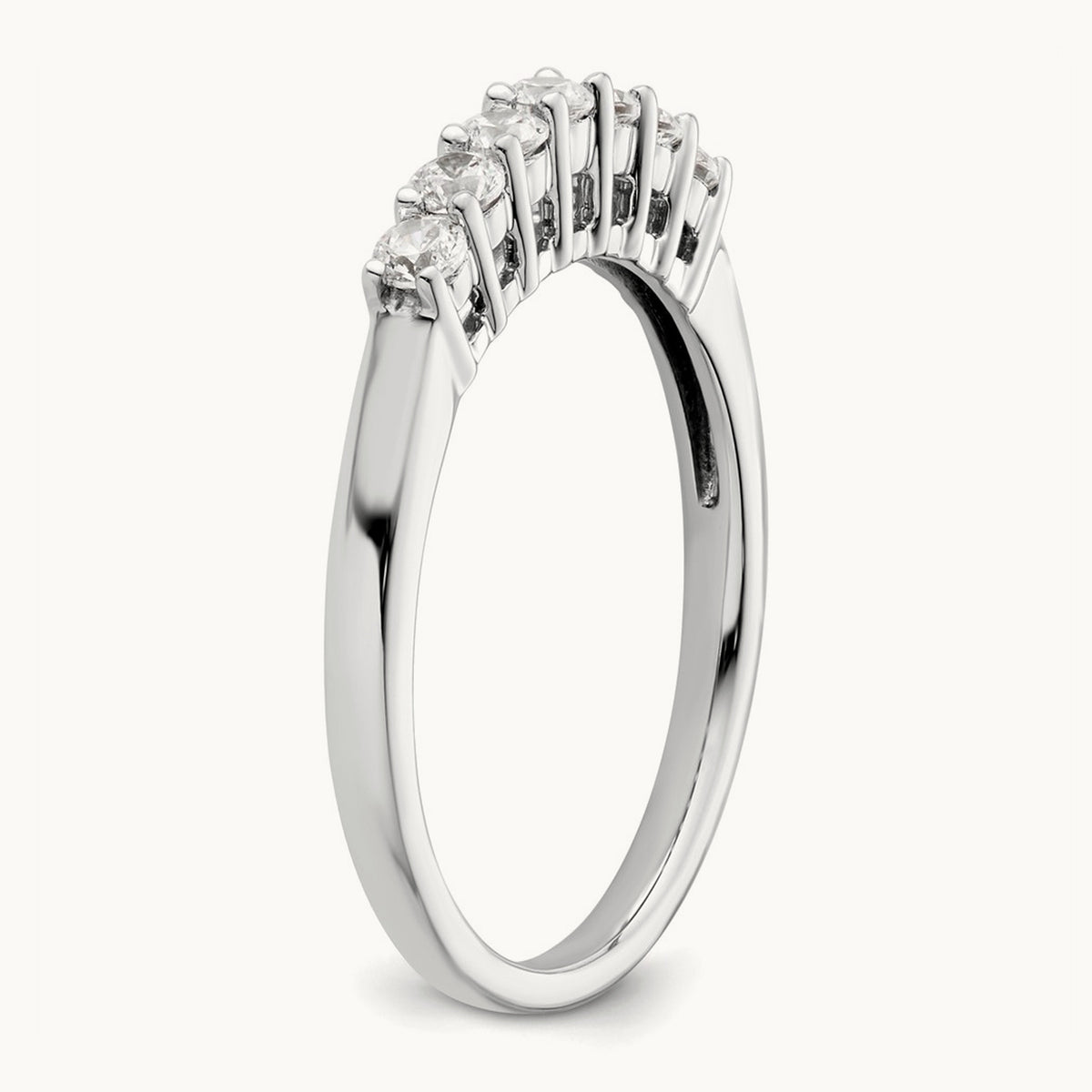 7-Stone Diamond Band, 14K White Gold