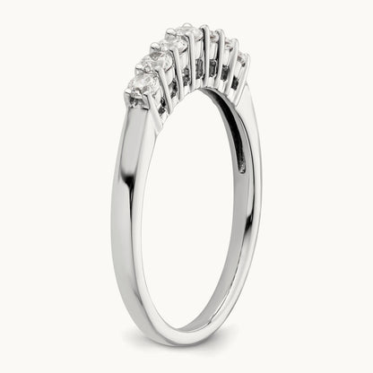 7-Stone Diamond Band, 14K White Gold