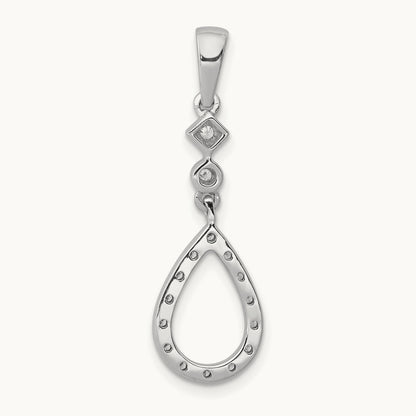1/8ct. Vintage Teardrop Diamond Pendant, 14K White Gold