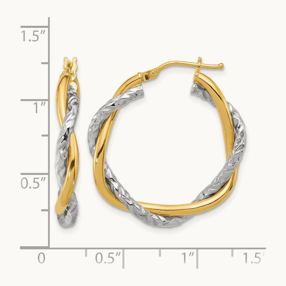 Polished and Textured Twisted Hoop Earrings — photo set