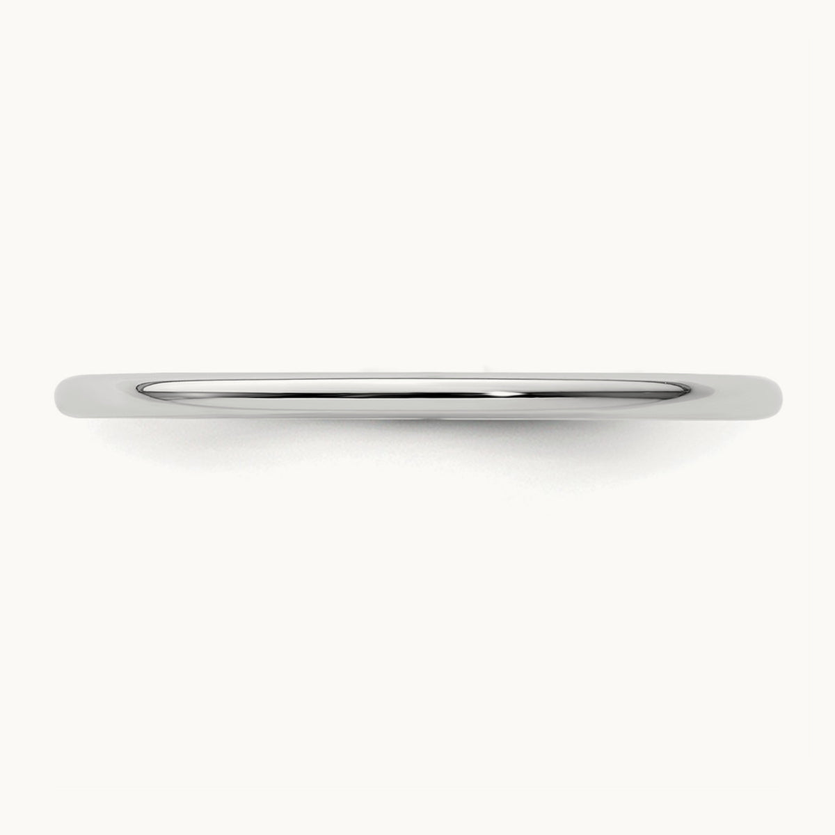 Half Round Stackable Band — 10K White Gold