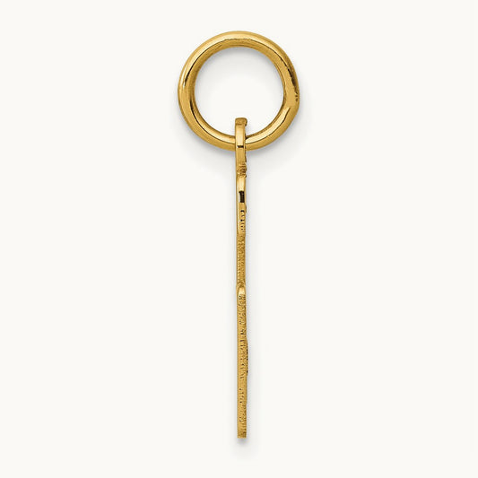 Small Elongated Number 6 Charm, 14K