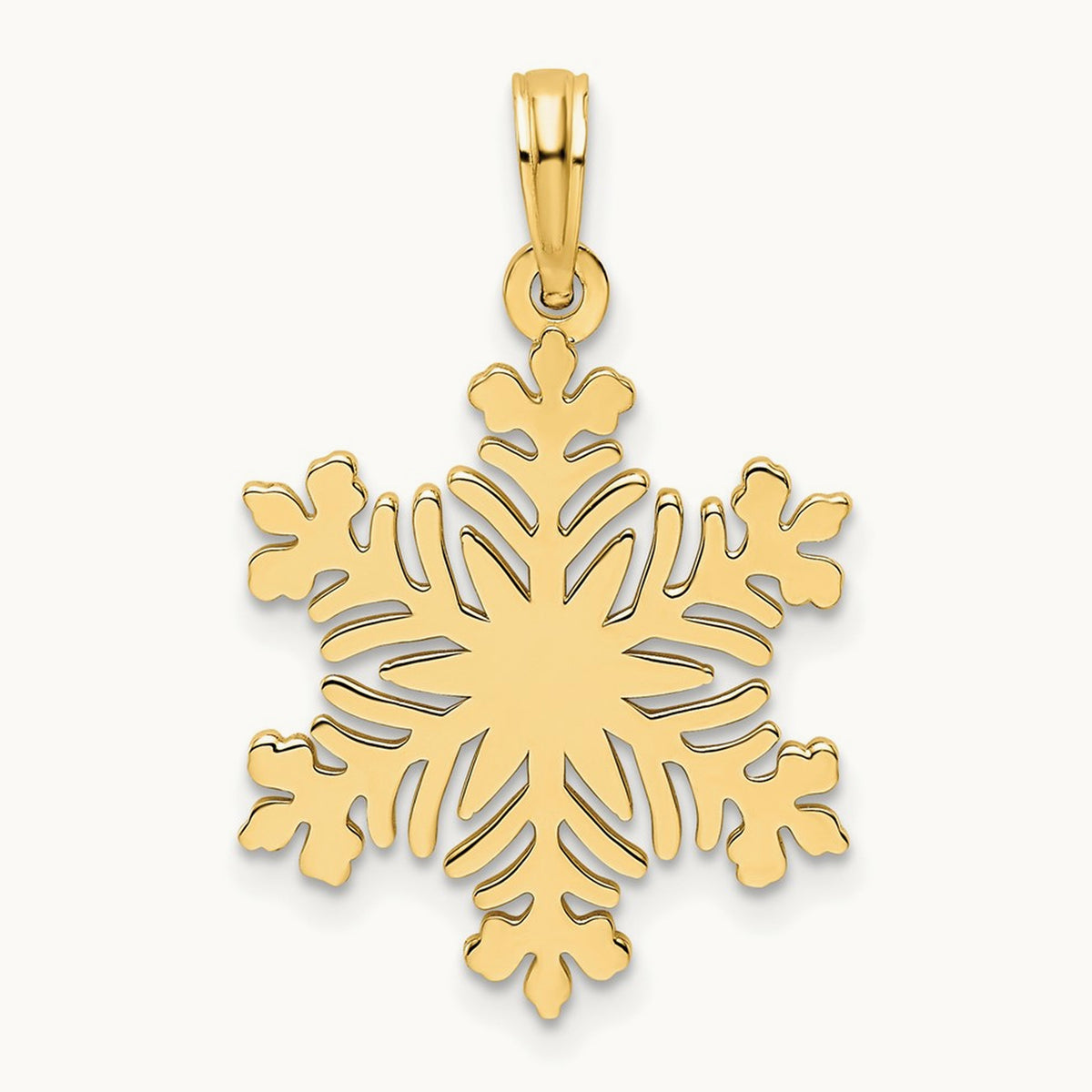 Polished Snowflake Pendant, 14K