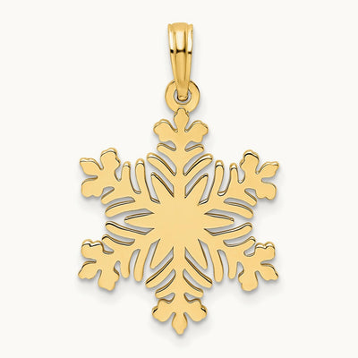 Polished Snowflake Pendant, 14K